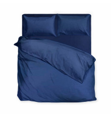 Комплект постільної білизни SoundSleep Silken сатин Двоспальний євро 200х220 см темно-синій (2800004482547)