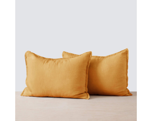 Комплект постільної білизни SoundSleep Muse mustard Stonewash льон Євро King 230х220 см гірчичний (93254434)