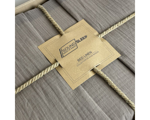 Комплект постільної білизни Muslin SoundSleep Сoffee євро