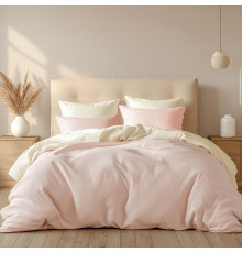 Комплект постільної білизни SoundSleep Stonewash Doble Pink Milk Євро 200х220 см рожево-молочний (2800004763677)