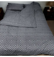 Комплект постільної білизни Rhomb Black SoundSleep бязь євро