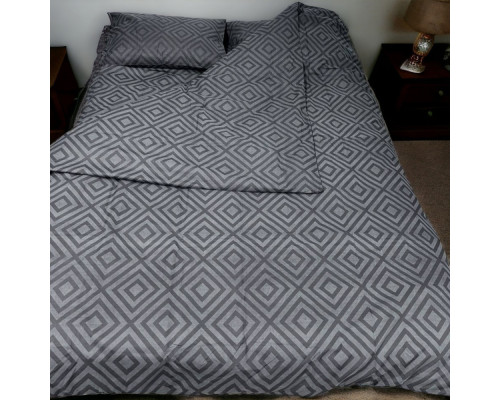 Комплект постільної білизни Rhomb Black SoundSleep бязь полуторний