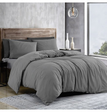 Комплект постільної білизни SoundSleep Plain Grey бязь-голд двоспальний 175х215 см (2800005136272)