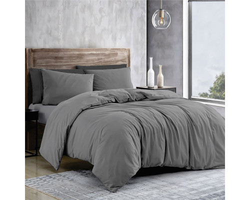 Комплект постільної білизни SoundSleep Plain Grey бязь-голд двоспальний євро 200х220 см (2800005136289)