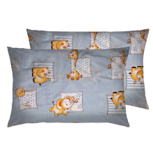 Наволочка SoundSleep Animals Africа дитяча бязь 40х60 см сіро-блакитна (2800004805728)