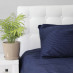 Комплект постільної білизни Stripe Sense Dark Blue сатин-страйп SoundSleep темно-синій сімейний