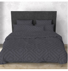 Простирадло на гумці SoundSleep Rhomb Graphite бязь 160х200х20 см графіт (2800004674317)