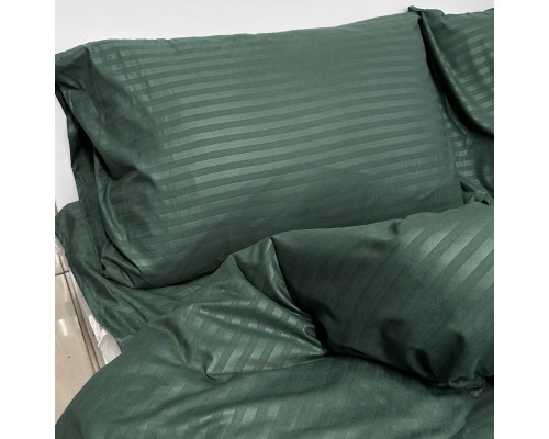 Комплект постільної білизни Fiber Green Stripe Emily мікрофібра зелений євро
