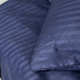 Комплект постільної білизни Stripe Sense Dark Blue сатин-страйп SoundSleep темно-синій сімейний