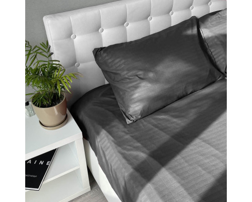 Комплект постільної білизни Fiber Grey Stripe Emily мікрофібра сірий полуторний
