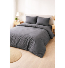 Комплект постільної білизни SoundSleep Dark Grey бязь односпальний 140х200 см темно-сірий (2800005109047)