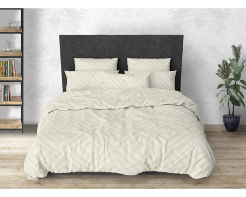 Комплект постільної білизни Rhomb Beige SoundSleep бязь полуторний
