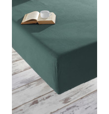 Простирадло на гумці SoundSleep Stonewash Adriatic dark green темно-зелена 180х200 см