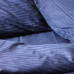 Комплект постільної білизни Stripe Sense Dark Blue сатин-страйп SoundSleep темно-синій сімейний