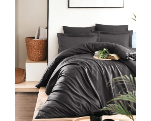 Простирадло на гумці сатинова SoundSleep темно-сіра 140х200 см