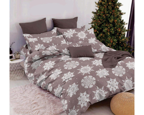 Наволочка декоративна SoundSleep Snowfall Тепло зимових снів бязь 45х45 см мокко (2800004904407)