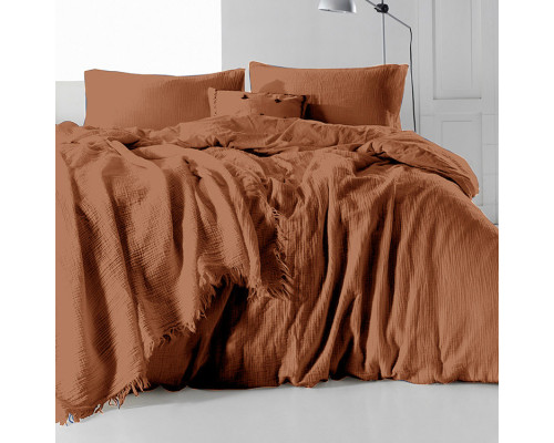 Комплект постільної білизни SoundSleep Muslin Mokko темно-бежевий євро (2800005027471)