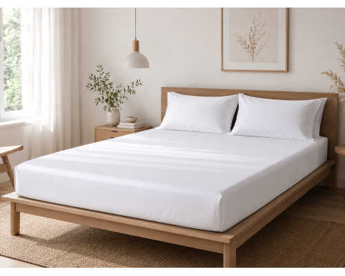 Простирадло SoundSleep Ѕіега сатин 200х220 см біле (94297263)