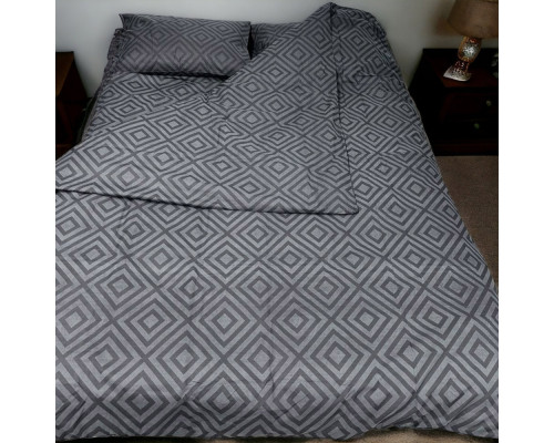Простирадло на гумці SoundSleep Rhomb Black бязь 160х200х20 см чорне (2800004674683)