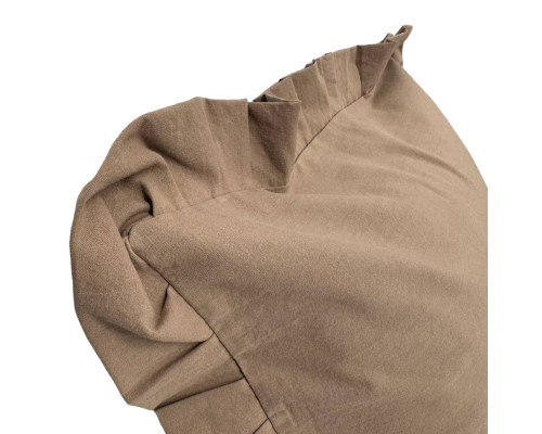 Наволочка декоративна з рюшами Stonewash Coffee SoundSleep 45х45 см