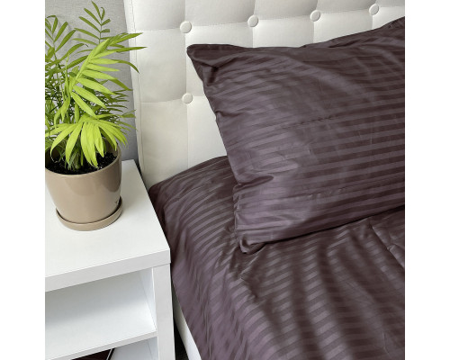 Комплект постільної білизни SoundSleep Stripe Sense Chocolate сатин-страйп Сімейний 160х220 см шоколадний (2800004638326)