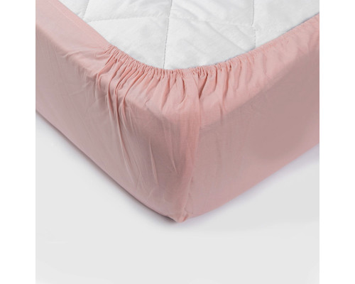 Простирадло на гумці SoundSleep Dry Rose ранфорс 90х200х25 см суха троянда (2800004516631)