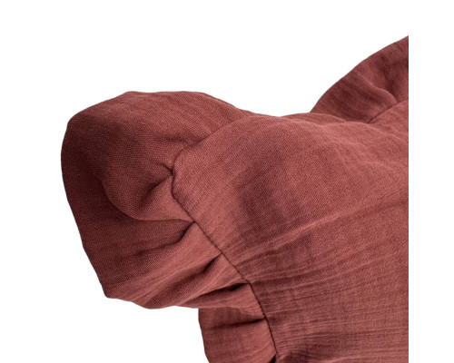 Наволочка декоративна з рюшами Muslin Burgundy SoundSleep бургунді 45х45 см
