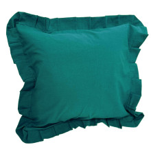 Наволочка декоративна з рюшами Stonewash Dark Green SoundSleep темно-зелений 45х45 см