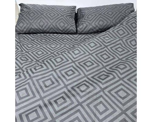 Простирадло на гумці SoundSleep Rhomb Black бязь 160х200х20 см чорне (2800004674683)