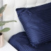 Комплект постільної білизни Stripe Sense Dark Blue сатин-страйп SoundSleep темно-синій сімейний