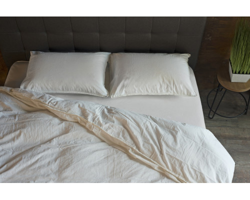Комплект постільної білизни SoundSleep Stonewash Adriatic сімейний milky молочний