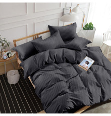 Комплект постільної білизни SoundSleep Stripe Antracit сатин-страйп антрацит євро