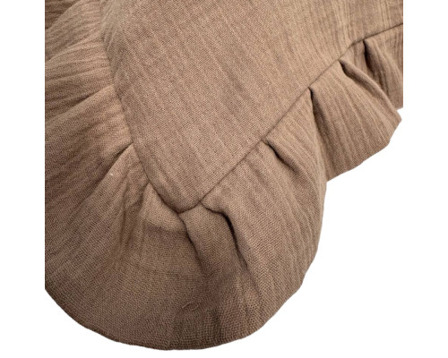 Наволочка декоративна з рюшами Muslin Coffee SoundSleep кава 45х45 см