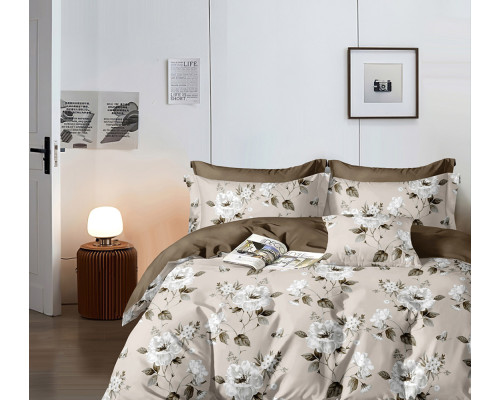 Комплект постільної білизни SoundSleep Fuenna бязь Двоспальний євро 200х220 см бежевий (2800004649636)