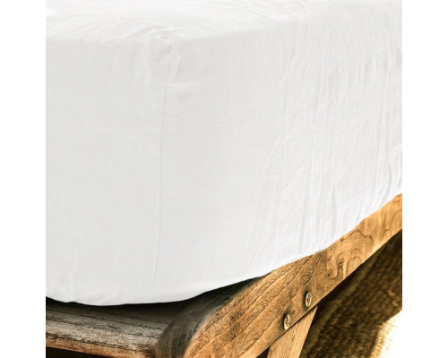 Простирадло SoundSleep Muse White Stonewash льон 150х200х30 см біле (2800004770286)