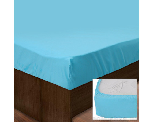 Простирадло на гумці SoundSleep PR80R-Ran-134 Blue ранфорс 160х200 см блакитний (91532968)