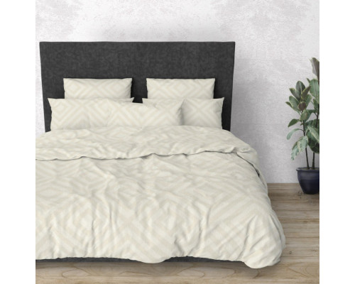 Комплект постільної білизни Rhomb Beige SoundSleep бязь полуторний