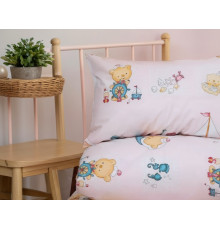 Наволочка SoundSleep Ведмедик морячок бязь 50х70 см рожевий з принтом (2800005070101)