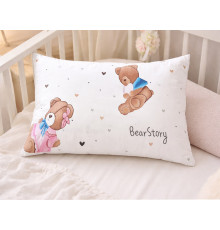 Наволочка SoundSleep Bear Story бязь 40х60 см білий з принтом (2800005074666)