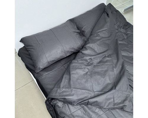 Комплект постільної білизни Monoton Dark Grey SoundSleep бязь полуторний