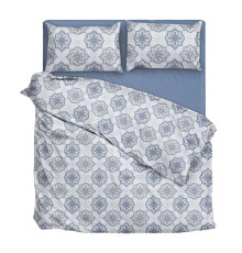 Комплект постільної білизни SoundSleep Nesta бязь Двоспальний євро 200х220 см блакитний (2800004628563)