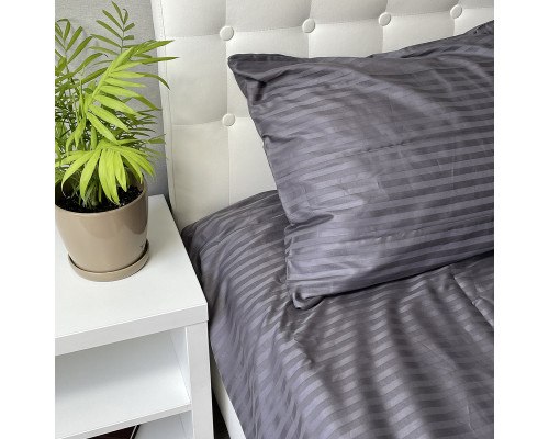 Наволочка Stripe Sence Graphite SoundSleep сатин-страйп графіт 40х60 см (2800005053661)
