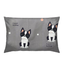 Наволочка SoundSleep French bulldog бязь 50х70 см сіра (2800004807098)