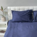 Комплект постільної білизни Stripe Sense Dark Blue сатин-страйп SoundSleep темно-синій сімейний