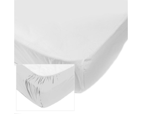 Простирадло на гумці SoundSleep Dyed White ранфорс 200x200 см