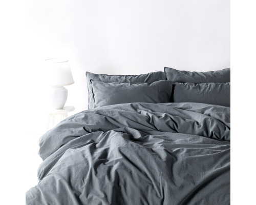 Комплект постільної білизни SoundSleep Stonewash Adriatic полуторний dark gray сірий