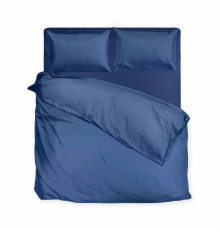 Комплект постільної білизни SoundSleep Silken сатин Двоспальний євро 200х220 см синій (2800004482318)
