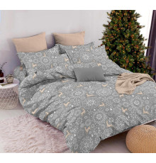 Комплект постільної білизни SoundSleep Wheel of Fortune Тепло зимових снів бязь Двоспальний 175х205 см сірий (2800004903837)