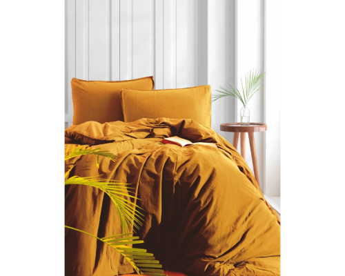 Комплект постільної білизни SoundSleep Stonewash Adriatic Гірчиця євро