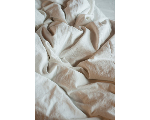 Простирадло на гумці SoundSleep Stonewash Adriatic milky ранфорс 180х200х30 см молочне (653590749219)